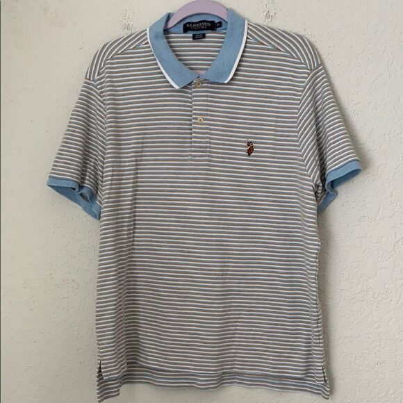 US Polo Assn. Luxuri Feel Men's Striped Short Sleeve Shirt Size XL - Picture 2 of 7
